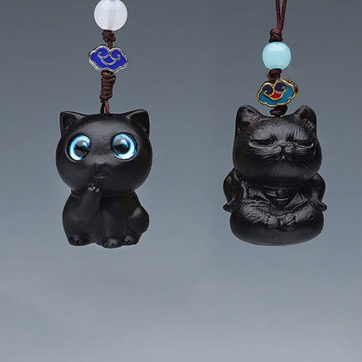 Buddha Stones Thuja Sutchuenensis Green Sandalwood Boxwood Mini Cute Animal Rabbit Cat Deer Whale Prosperity Phone Hanging Decorations - image 16