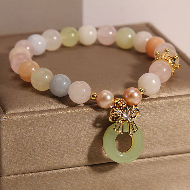 Buddha Stones Morganite Peace Buckle Jade Confidence Bracelet