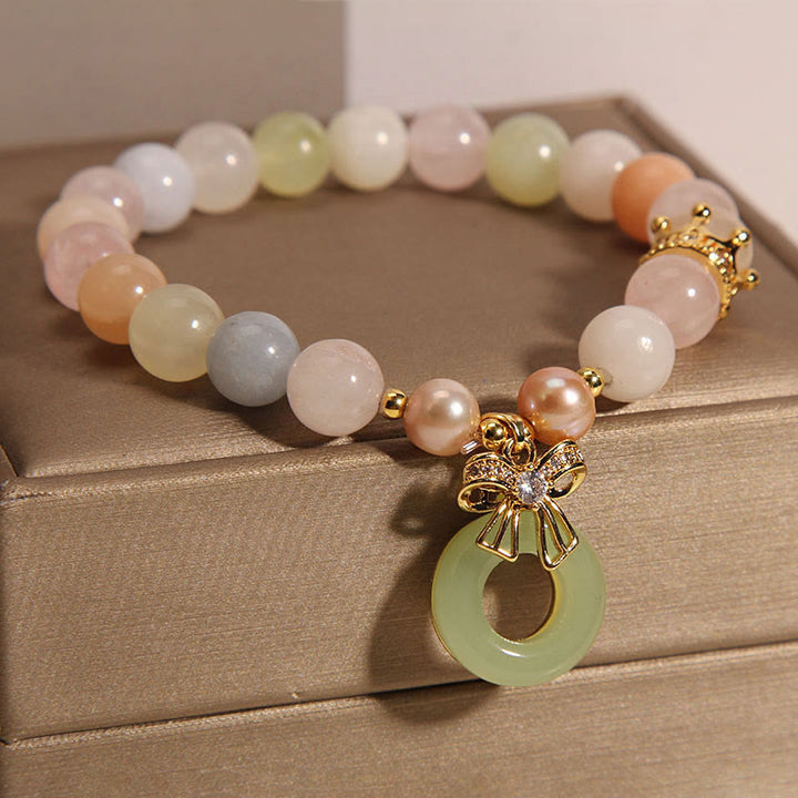 Buddha Stones Morganite Peace Buckle Jade Confidence Bracelet