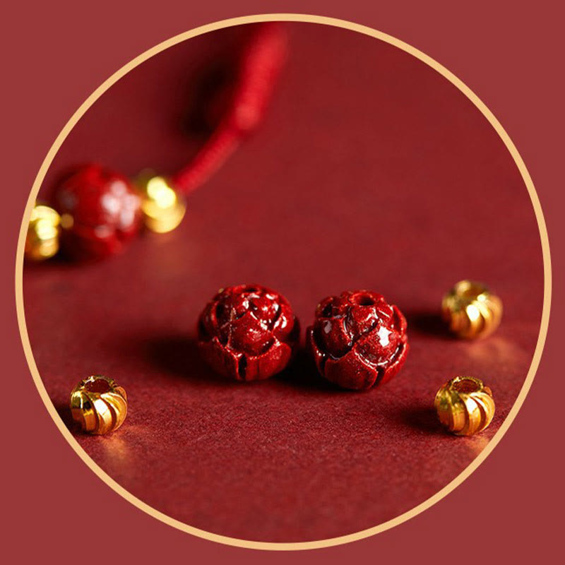 Buddha Stones Handmade Lotus Cinnabar Peace Buckle Blessing Braid Bracelet - image 14
