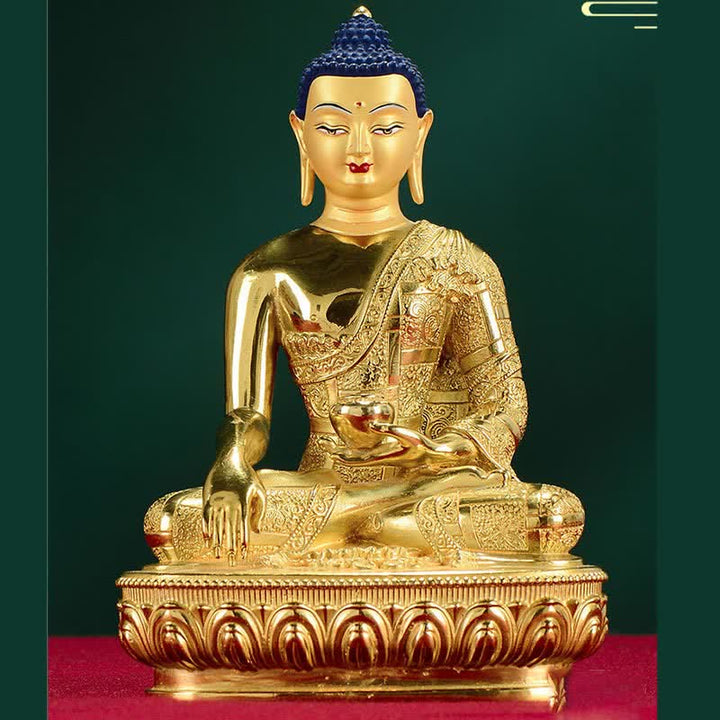 Buddha Shakyamuni Figurine Enlightenment Copper Statue Home Offering Decoration - image 9