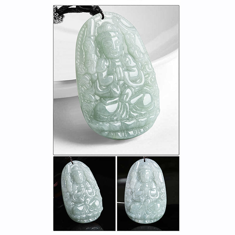 Buddha Stones Chinese Zodiac Natal Buddha Jade Wealth Prosperity Necklace Pendant - image 19