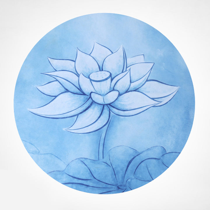 Buddha Stones Lotus Mandala Pattern Foldable Yoga Meditation Seat Mat Home Decoration - LOTUS SYMBOL - LightSkyBlue - image 2