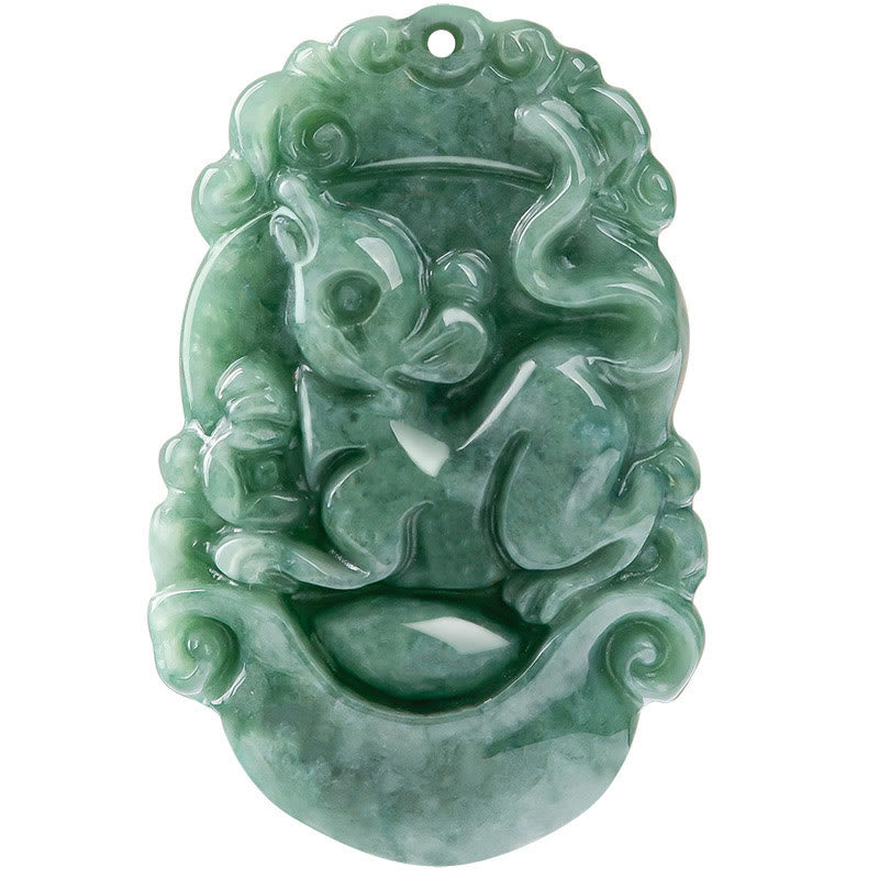 Buddha Stones Natural Jade 12 Chinese Zodiac Prosperity Necklace Pendant - image 15