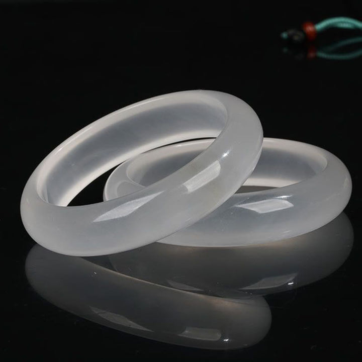 Natural Translucent Golden Silk Jade Wealth Luck Bracelet Bangle - image 6