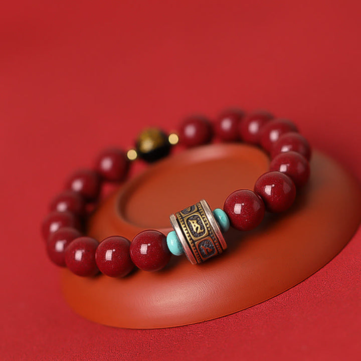 Buddha Stones 925 Sterling Silver Chinese Zodiac Natal Buddha Cinnabar Om Mani Padme Hum Calm Bracelet - image 13