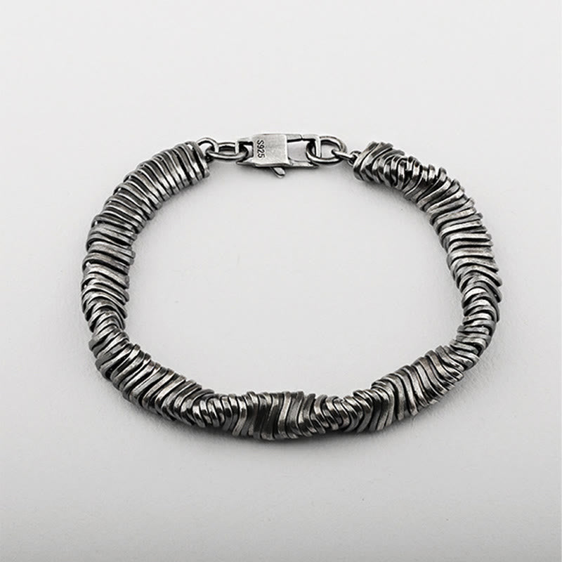 Buddha Stones 925 Sterling Silver Vintage Twisted Design Wealth Healing Chain Bracelet - image 4
