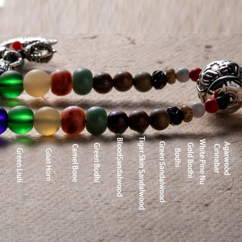 Buddha Stones Tibetan 108 Mala Beads Bodhi Seed Buddha Head Nine Palaces Eight Diagrams OM Wisdom Bracelet