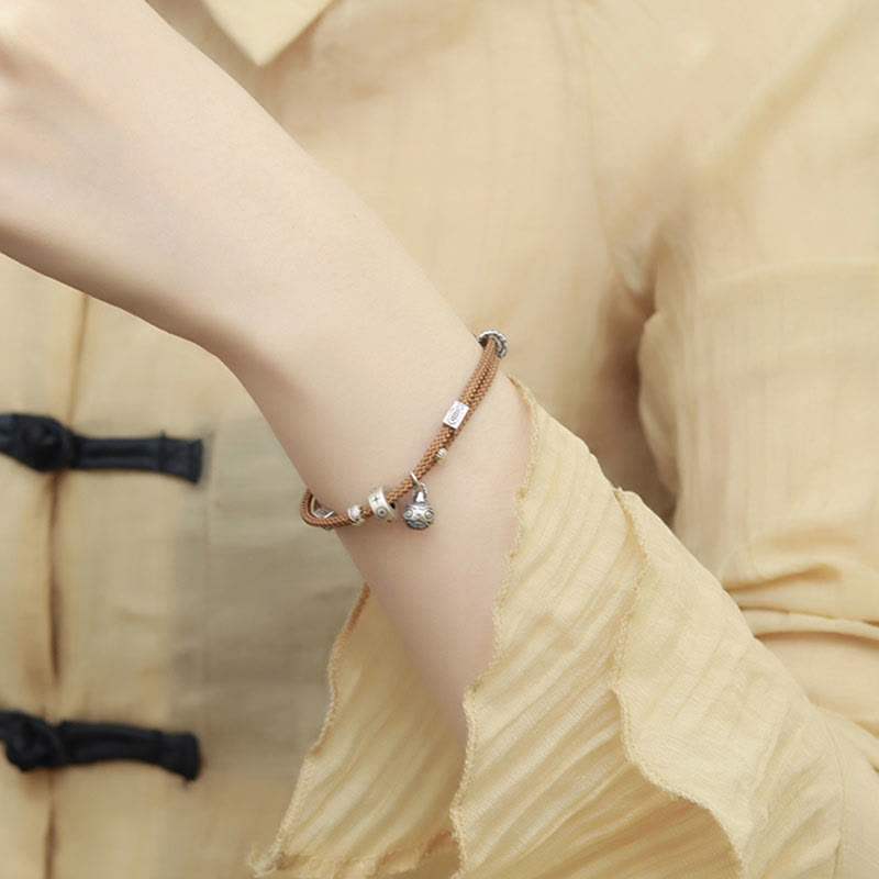 Buddha Stones 925 Sterling Silver Gold Swallowing Beast Koi Fish Wealth Handcrafted Braided Bracelet - image 11