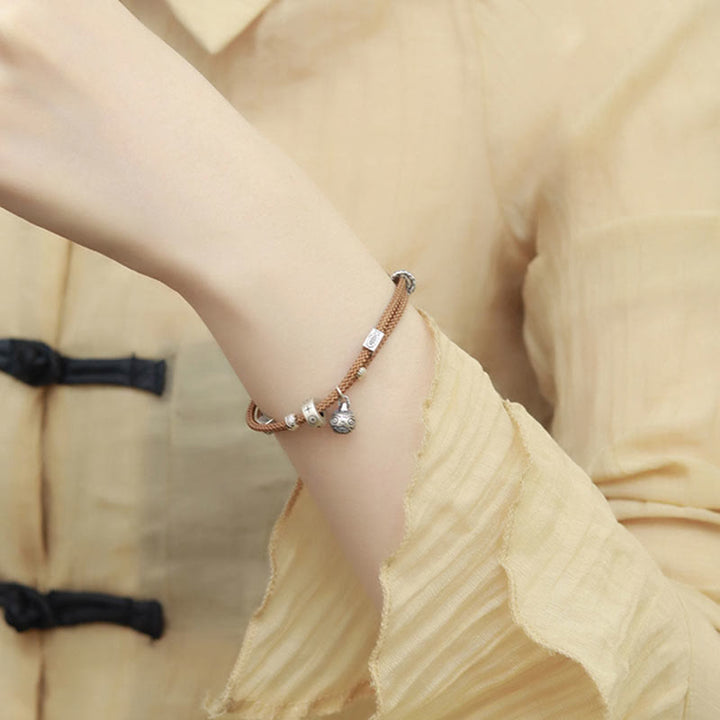 Buddha Stones 925 Sterling Silver Gold Swallowing Beast Koi Fish Wealth Handcrafted Braided Bracelet - image 11