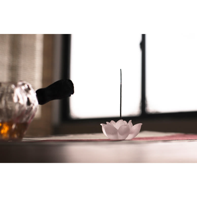 Mini Lotus Liuli Crystal Healing Meditation Stick Incense Burner - image 20