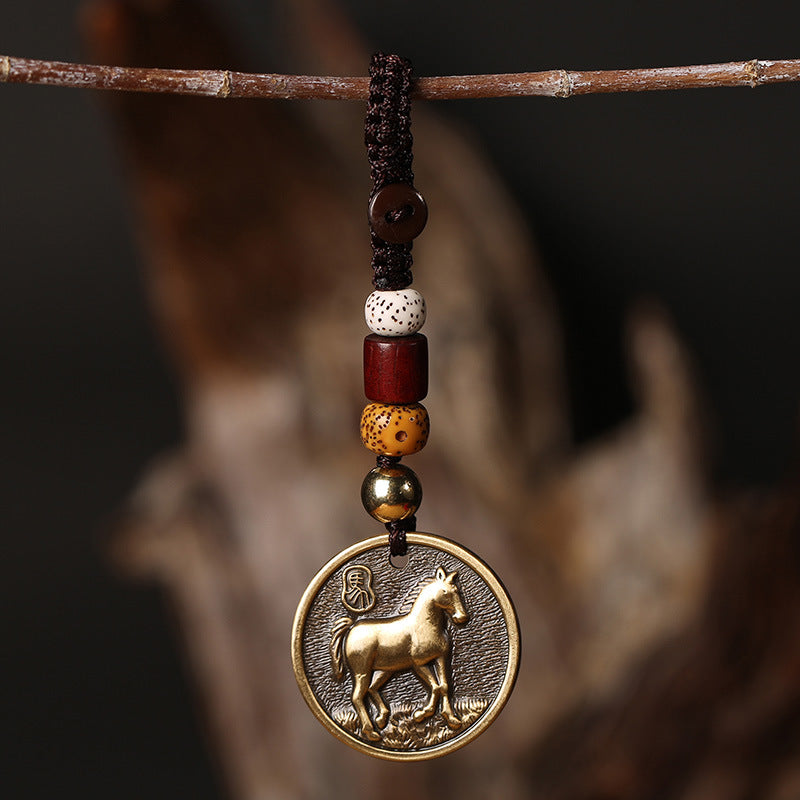 Buddha Stones "Hoping You Have a Joyful Year" Year of the Horse Keychain Includes Gift Message Card - image 1