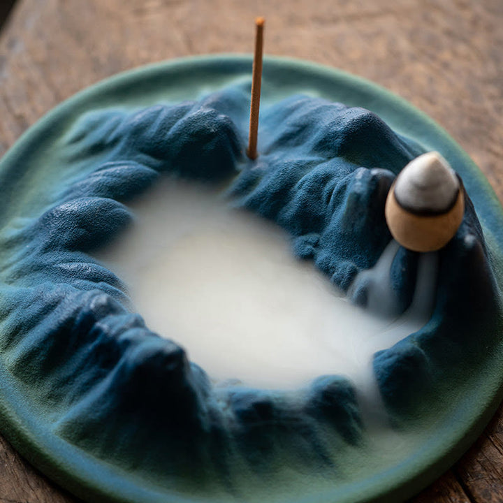 Creative Mountain River Ceramic Healing Backflow Incense Burner - image 2