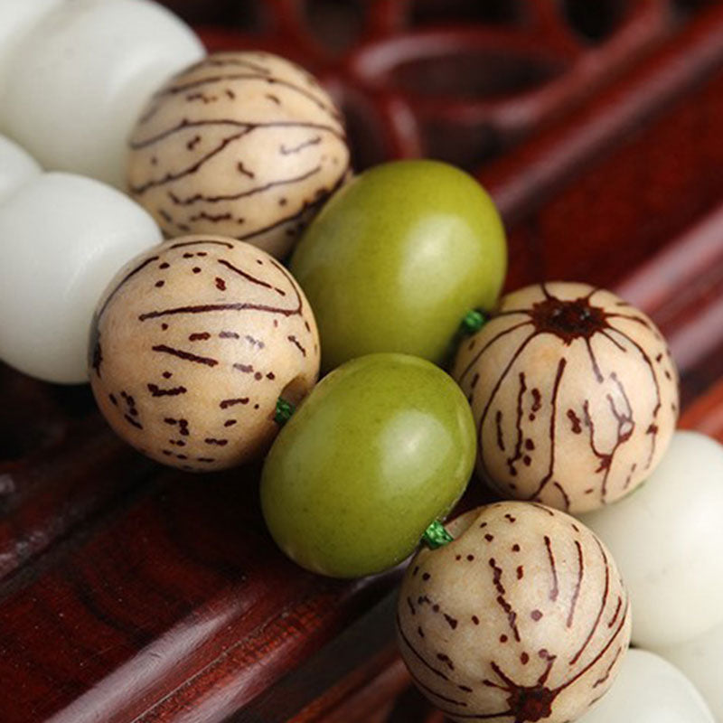 Buddha Stones "Hoping for Serenity and Mindfulness" Bodhi Lotus Mala Includes Gift Message Card - image 21