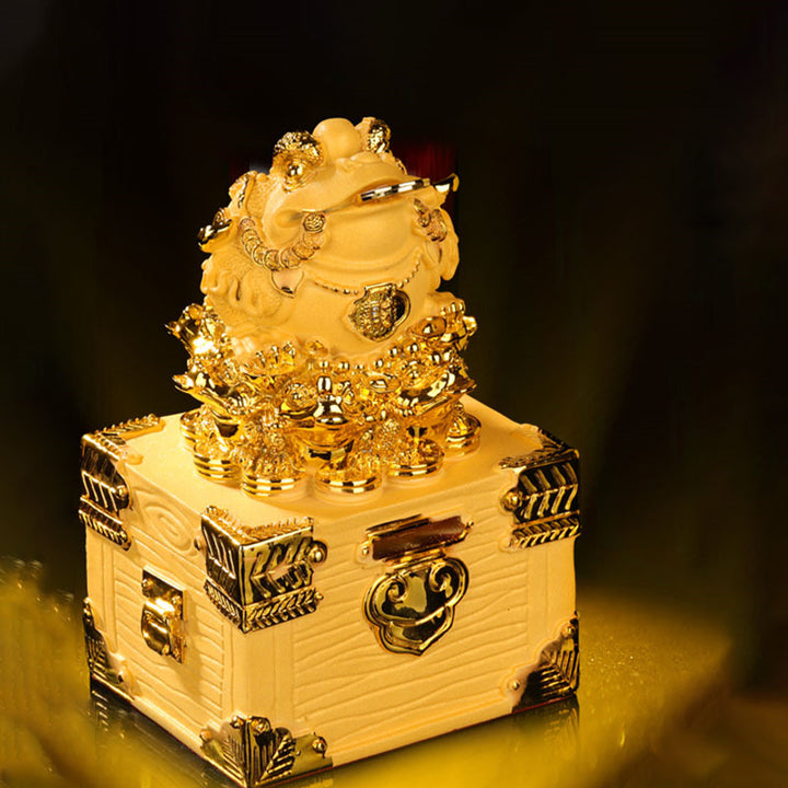 Feng Shui Money Frog Statue Luck Wealth Decoration - image 1