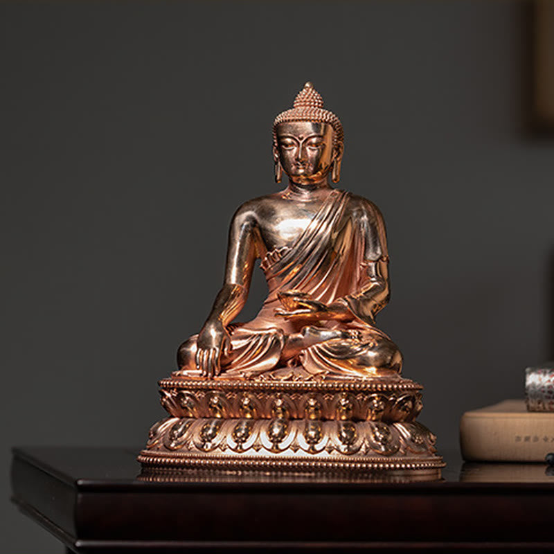 Gautama Shakyamuni Buddha Figurine Serenity Copper Statue Home Decoration - image 5
