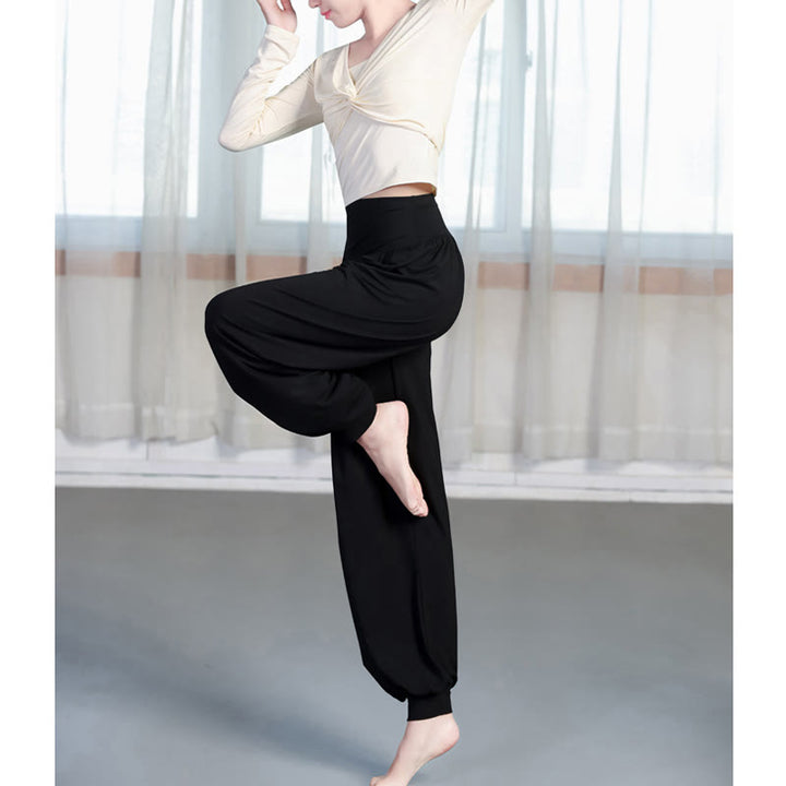 Buddha Stones Plain Color Loose Modal Yoga Dance Harem Pants