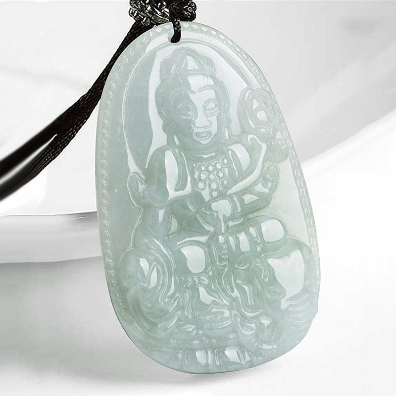 Buddha Stones Chinese Zodiac Natal Buddha Jade Wealth Prosperity Necklace Pendant - Dragon/Snake - image 9
