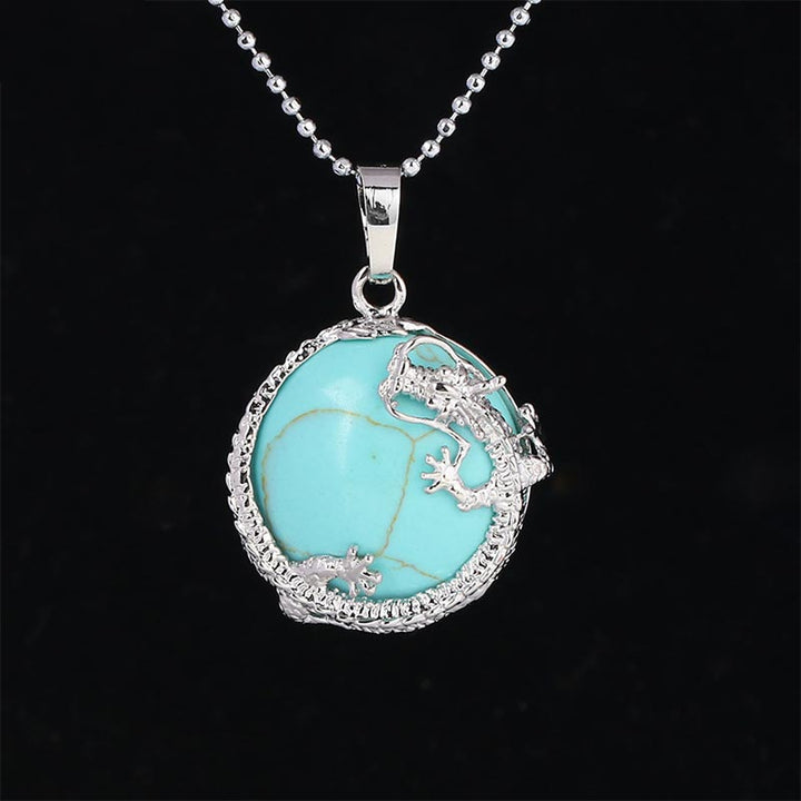 Buddha Stones Chinese Dragon Natural Quartz Crystal Healing Energy Necklace Pendant - Turquoise - image 30