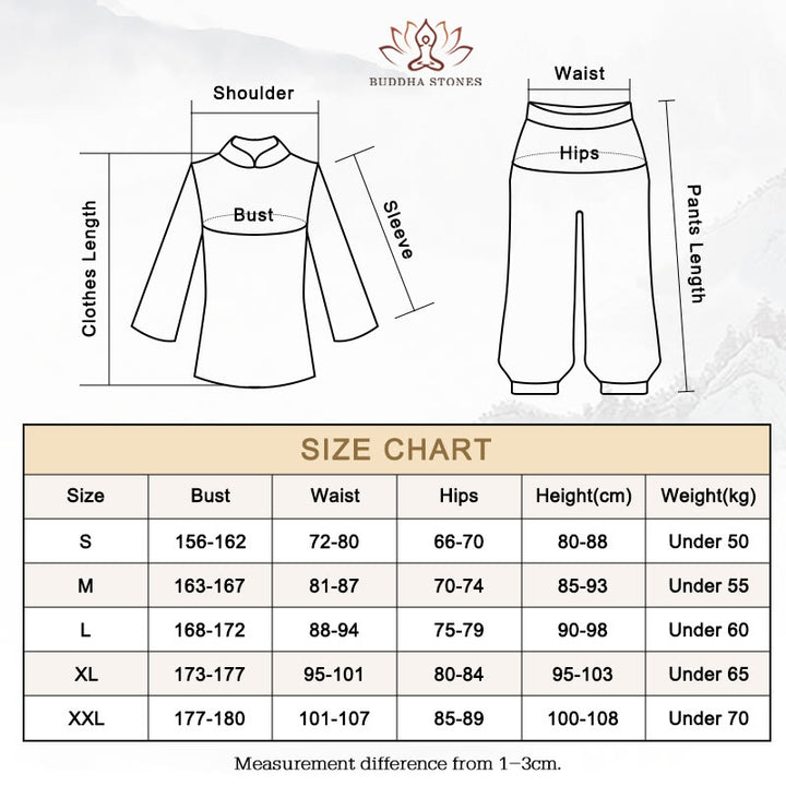 Buddha Stones Zen Practice Yoga Meditation Prayer V-neck Design Uniform Cotton Linen Clothing Women's Set - image 18