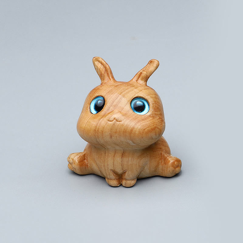 Buddha Stones Thuja Sutchuenensis Green Sandalwood Boxwood Mini Cute Animal Rabbit Cat Deer Whale Prosperity Phone Hanging Decorations - image 1