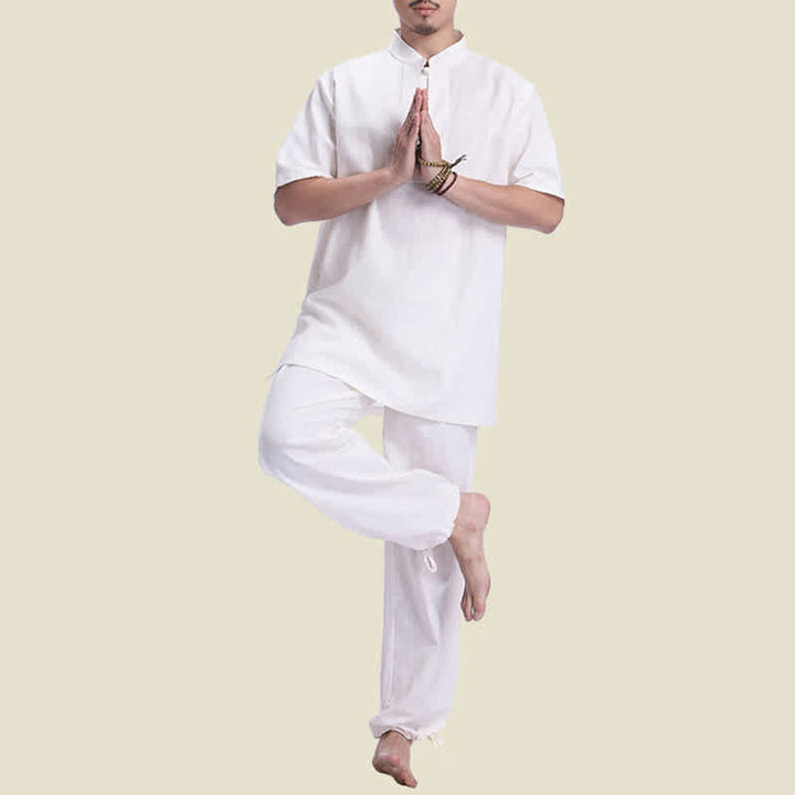 Spiritual Zen Meditation Prayer Practice Cotton Linen Clothing Men's Set - image 9