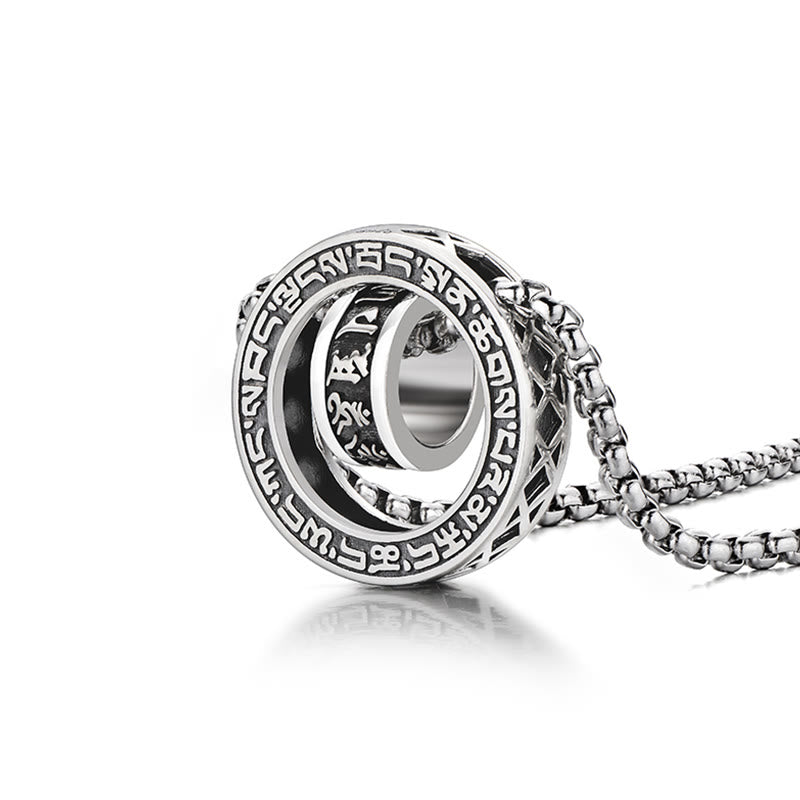 Buddha Stones Tibetan Om Mani Padme Hum Carved Peace Purity Chain Necklace Pendant - image 5