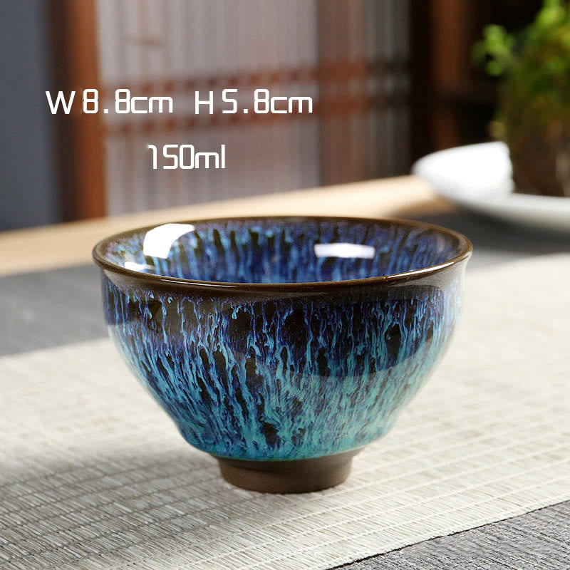 Buddha Stones Multicolor Ceramic Teacup Ocean Wave Tea Cups