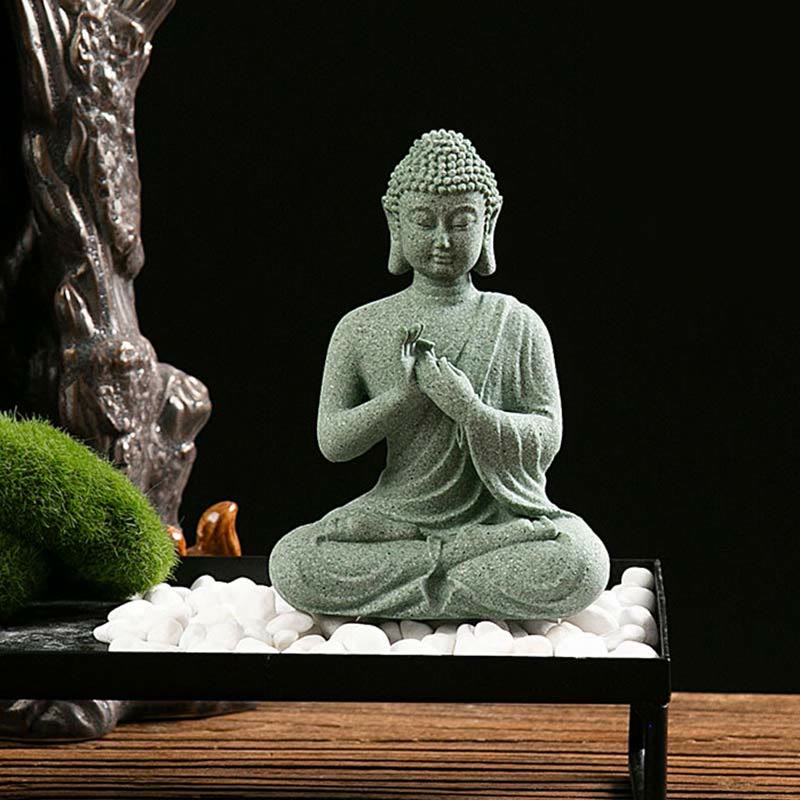 Tibetan Meditation Contemplation Buddha Serenity Compassion Statue Figurine Decoration - image 6