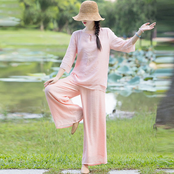 Tai Chi Meditation Prayer Zen Spiritual Morning Practice Clothing Women's Set - image 14