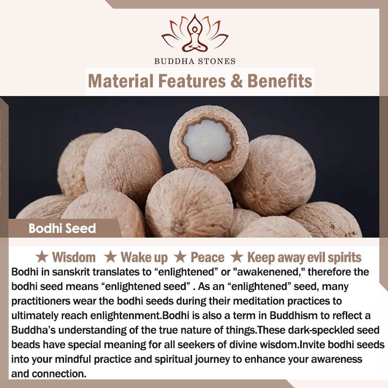 Buddha Stones Natural Bodhi Seed Om Mani Padme Hum Lotus Carved Wisdom Wrist Mala