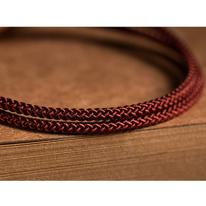 Buddha Stones 925 Sterling Silver Handmade Chinese Zodiac Natal Buddha Cyan Bodhi Seed Protection Braided Red String Bracelet - image 5