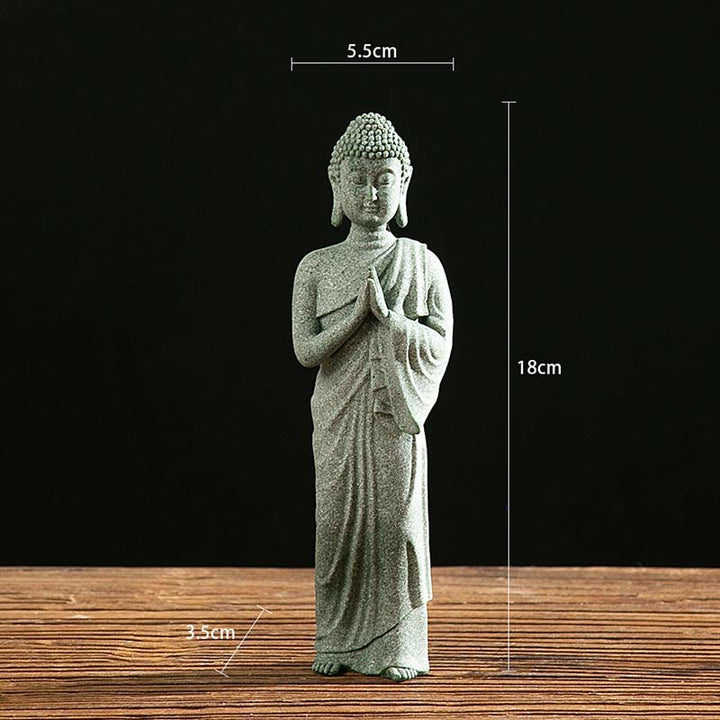 Tibetan Meditation Contemplation Buddha Serenity Compassion Statue Figurine Decoration - Standing Praying 5.5*3.5*18cm - image 11