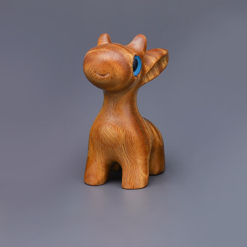 Buddha Stones Thuja Sutchuenensis Green Sandalwood Boxwood Mini Cute Animal Rabbit Cat Deer Whale Prosperity Phone Hanging Decorations - Green Sandalwood Deer Decoration - image 7