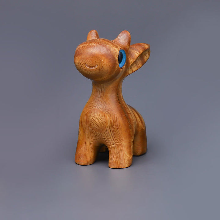 Buddha Stones Thuja Sutchuenensis Green Sandalwood Boxwood Mini Cute Animal Rabbit Cat Deer Whale Prosperity Phone Hanging Decorations - Green Sandalwood Deer Decoration - image 7