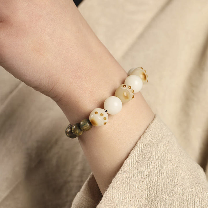 Buddha Stones Natural Green Sandalwood Bodhi Seed Cat Paw Claw Cure Bracelet - image 9
