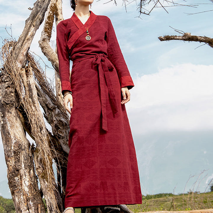 Tibetan Dress Clothing Lhasa Long Wrap Dress Maxi Dress Women Clothing