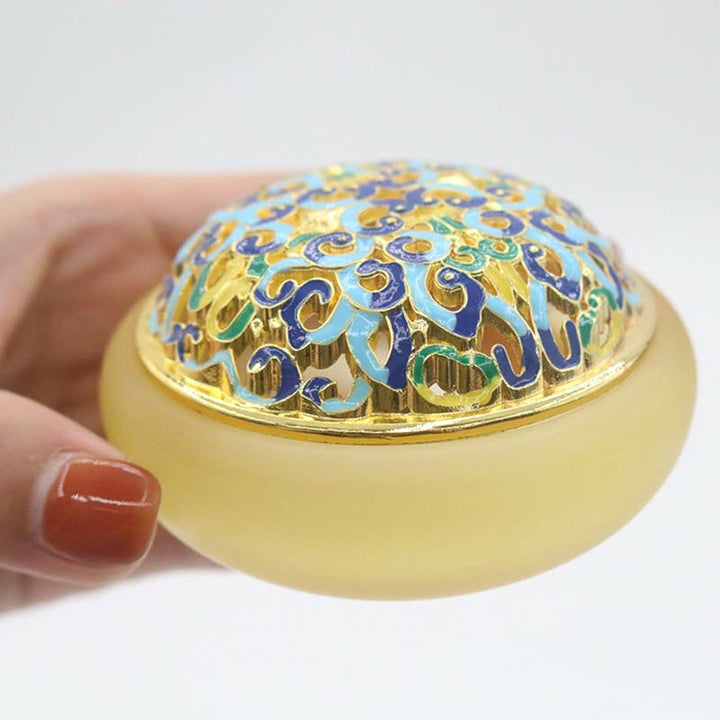 Lotus Liuli Crystal Healing Meditation Incense Burner - Yellow 7.8*4.5cm - image 8