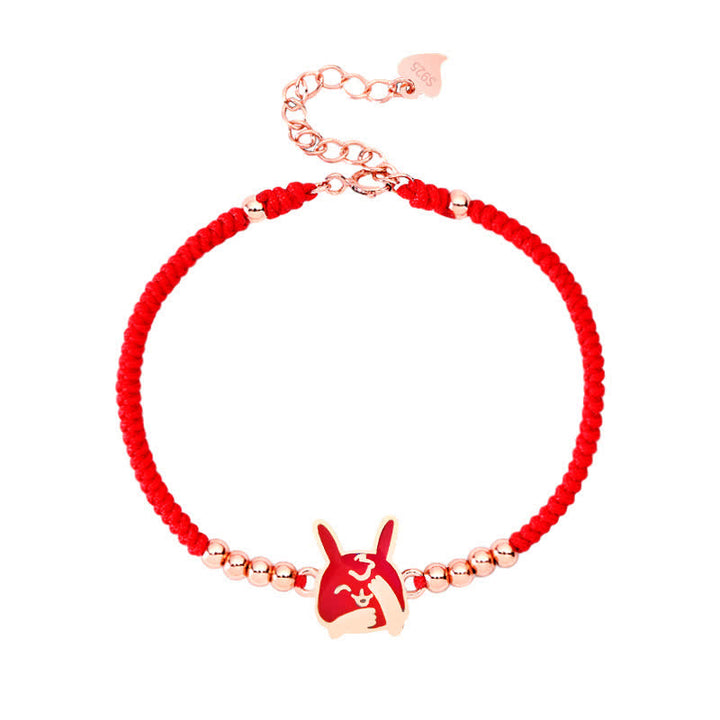 Buddha Stones 925 Sterling Silver Chinese Zodiac Luck Faith Discolor Red String Bracelet - image 23