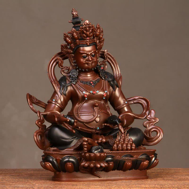 Yellow Jambhala Bodhisattva Figurine Compassion Copper Statue Home Office Decoration - image 1