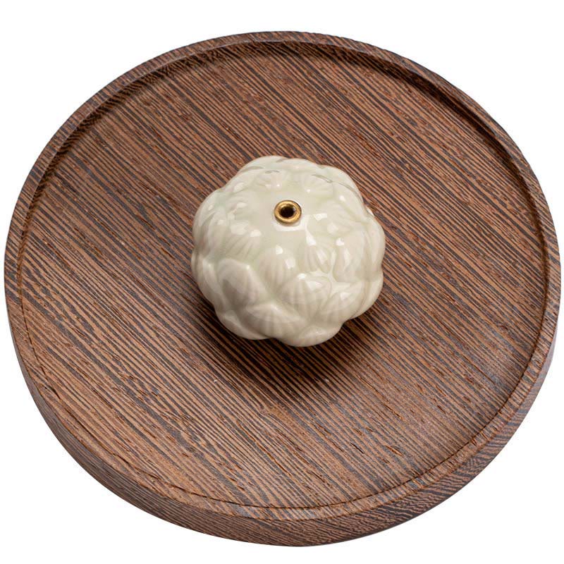 Buddha Stones Mini Lotus Flower Meditation Ceramic Stick Small Incense Burner Decoration - image 12
