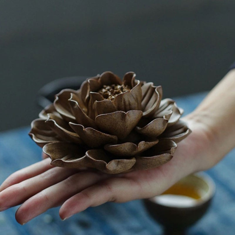 Buddha Stones Tibetan Backflow Lotus Meditation Incense Burner - image 3