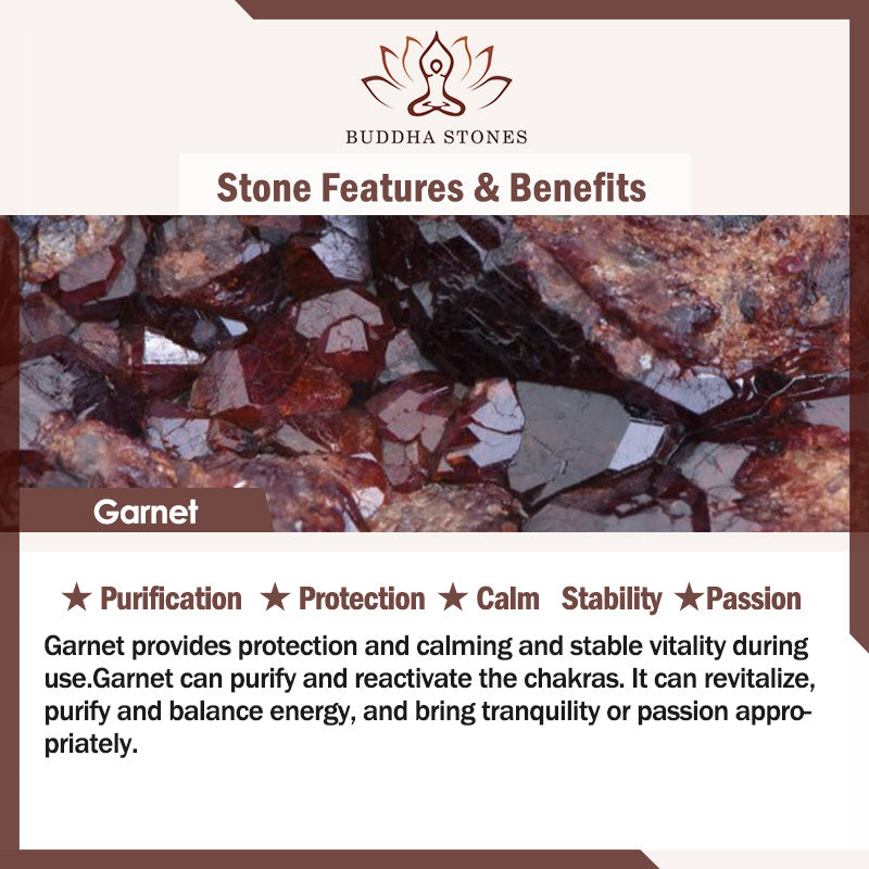 Buddha Stones Garnet Amethyst Purification Calm Anklet - image 6