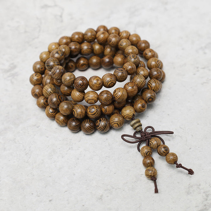 Buddha Stones 108 Mala Beads Bracelet Prayer Meditation Sandalwood Elastic - image 14