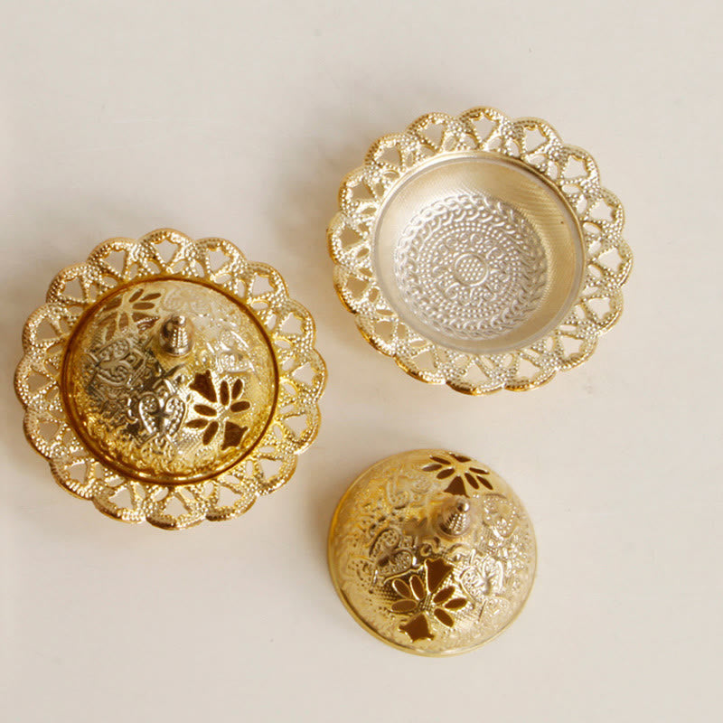 Tibetan Gold Mini Meditation Incense Burner - image 1