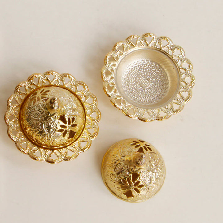 Tibetan Gold Mini Meditation Incense Burner - image 1