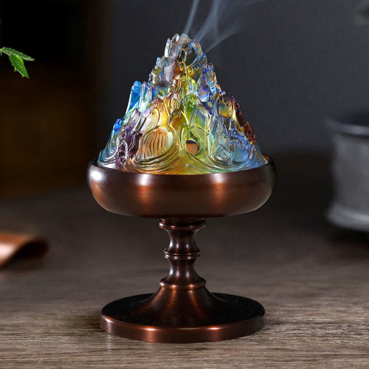 Liuli Crystal Mountain Healing Meditation Incense Burner - Liuli Incense Burner 8.5*13.5cm - image 0