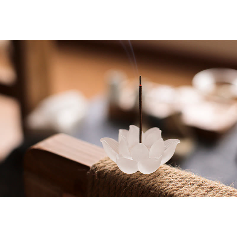 Mini Lotus Liuli Crystal Healing Meditation Stick Incense Burner - image 15