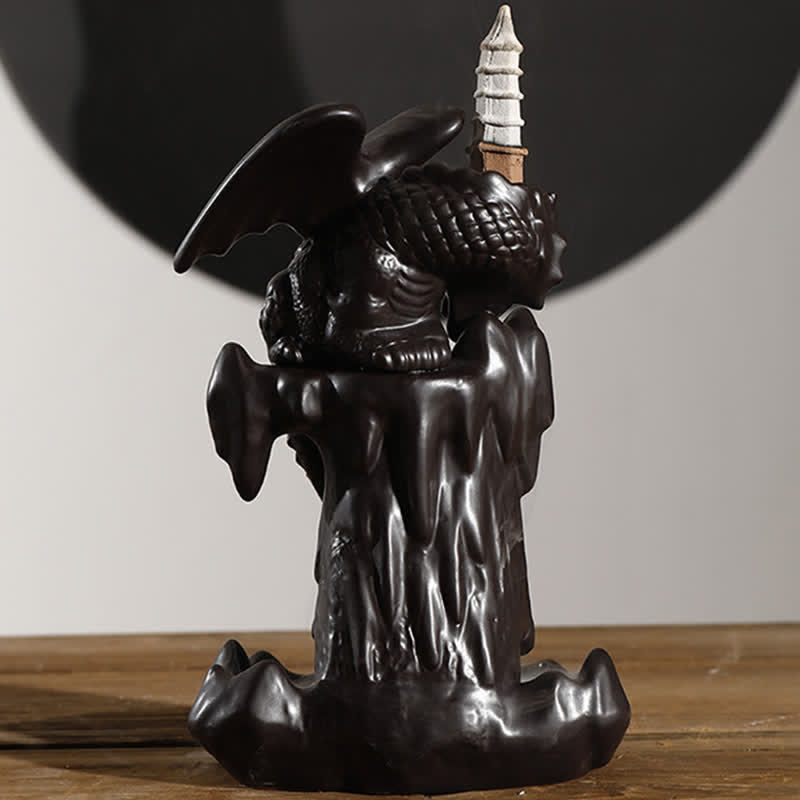 Nordic Dragon Ceramic Backflow Smoke Fountain Meditation Healing Incense Burner Led Ball Decoration - image 12