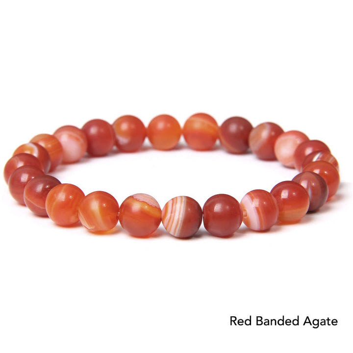 Natural Agate Stone Crystal Balance Beaded Bracelet